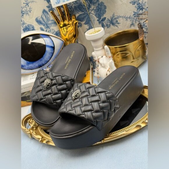 🆕 KURT GEIGER LONDON 🧿 NWOB Meena Eagle Platform Slides Sz EU 40 US 9 - Picture 9 of 15